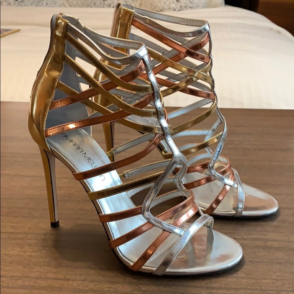 Tamara Mellon metallic sandals 39.5 Sexy!
